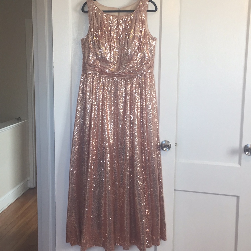 Rose gold sequin gown - approximate size 14